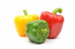 Fresh Colorful Paprika Isolated Stock Photo