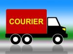 Delivery Courier Indicates Trucking Postage And Vehicle Stock Photo