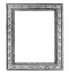 Vintage Silver Frame, Digital Drawing Illustration Stock Photo