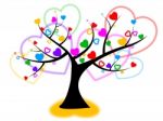 Heart Tree Indicates Valentines Day And Forest Stock Photo