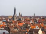 Aerial View Of Ghent From Belfry - Beautiful Medieval Buildings Stock Photo