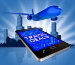 Travel Deals Indicates Trips Getaway And Airplane 3d Rendering Stock Photo