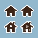 House Icon Set Stock Photo