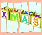 Xmas Letters Show Merry Christmas And Festive Season Stock Photo