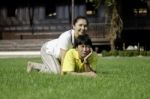 Beautiful Senior Couple In Park Stock Photo