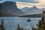 Wild Goose Island Saint Mary Lake Stock Photo