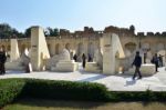 People Visiting Jantar Mantar Observatory Stock Photo