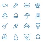 Sea Outline Icon Set  Illustration Eps 10 Stock Photo