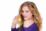 Woman With Easter Egg Stock Photo