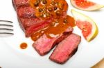 Green Peppercorn Beef Filet Mignon Stock Photo