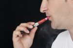 Smoking Electric Cigarette Stock Photo