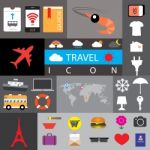 Travel  Icon Set  Illustration  Stock Photo