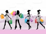 Women Shopping Shows Commercial Activity And Adult Stock Photo