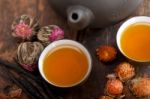 Chinese Style Herbal Floral Tea Stock Photo