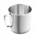 Upper Handle Open Stainless Gutter Cup On White Background Stock Photo