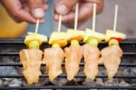 Grilling Of  Chicken Stock Photo