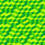 Green Geometric Volume Seamless Pattern Background 004 Stock Photo