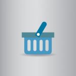 Basket Shopping Flat Icon   Illustration  Stock Photo