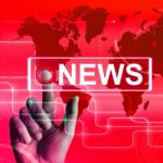 News Map Displays Worldwide Newspaper Or Media Information Stock Photo