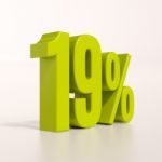 Percentage Sign, 19 Percent Stock Photo