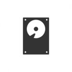 Hard Disk Symbol Icon  Illustration On White Backgr Stock Photo