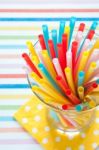 Colorful Straws Stock Photo