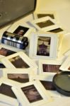 Pile Of Old Film Slides Of Art And Culture Memories Stock Photo