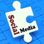 Social Media Puzzle Shows Online Community Relation Stock Photo