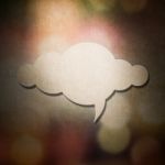 Cloud Paper On Colorful Bokeh Paper Background Stock Photo