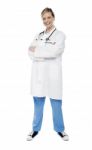 Female Doctor With Crossed Arms Stock Photo