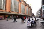 The Hague, Netherlands - May 8, 2015: People Shopping At Market Stock Photo