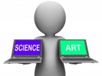 Science Art Laptops Shows Scientific Or Artistic Stock Photo