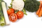 Mix Vegetables On White Background Stock Photo