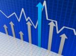 Business Chart Graph Background With Growing Arrows Stock Photo