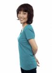 Smiling Asian Woman Standing Stock Photo