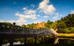 Chinese Style Bridge On The River Stock Photo