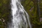 Waterfall At Milford Sound Stock Photo