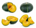 Green Pumpkin Isolated On The White Background Stock Photo