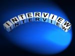 Interview Dice Mean Conversation Or Dialogue When Interviewing Stock Photo