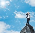 Businessman On Highest Place Stock Photo