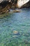 Beautiful Lagoon With Green Ocean Water Stock Photo