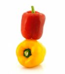 Red And Yellow Sweet Peppers Stock Photo