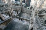 Detail Of The Skyline Of The Duomo In Milan Stock Photo