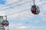 View Of The London Cable Car Over The River Thames Stock Photo