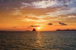 Sunset Over The Sea In Thailand Stock Photo