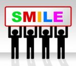 Joy Smile Represents Friendliness Cheerful And Positive Stock Photo