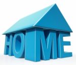 House Word Icon Shows House For Sale Stock Photo