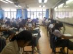 Blur Background University Students Writing Answer Doing Exam In Stock Photo