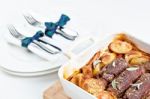 Beef Olives With Vegetables Stock Photo