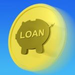 Loan Gold Coin Means Credit Borrowing Or Investment Stock Photo